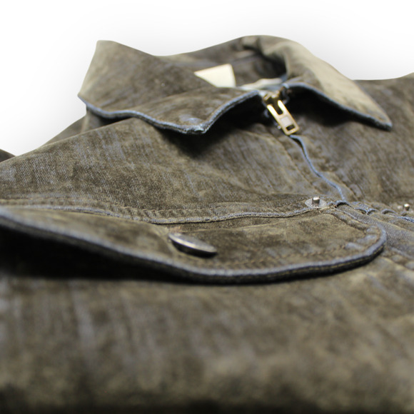 NEW 14 Universal Thread Jumpsuit Olive Zip Stretch Velvety Flocked Denim Stretch - Picture 8 of 16